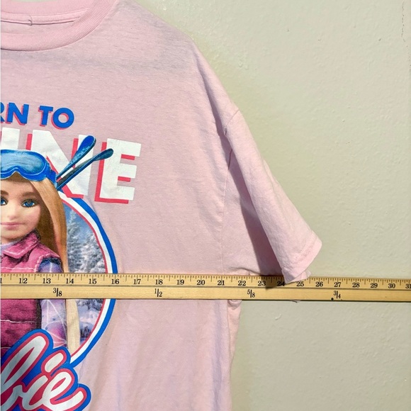 Barbie Pink Born To Shine Short Sleeve  Tee Shirt Size XL Logo - Picture 4 of 6